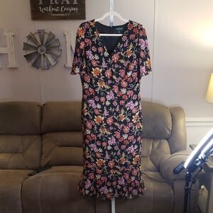 Ralph Lauren Floral V-Neck Dress Size 12